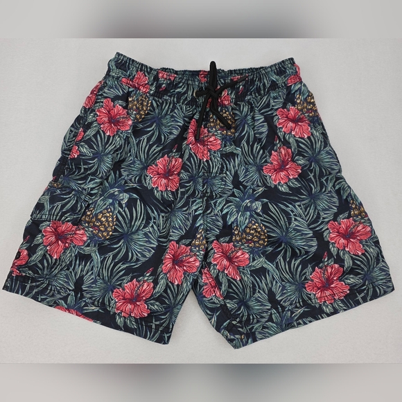 U.S. Apparel Other - U.S Apparel Men's Floral Pineapple Swim Trunks Small Lined Drawstring D-3379